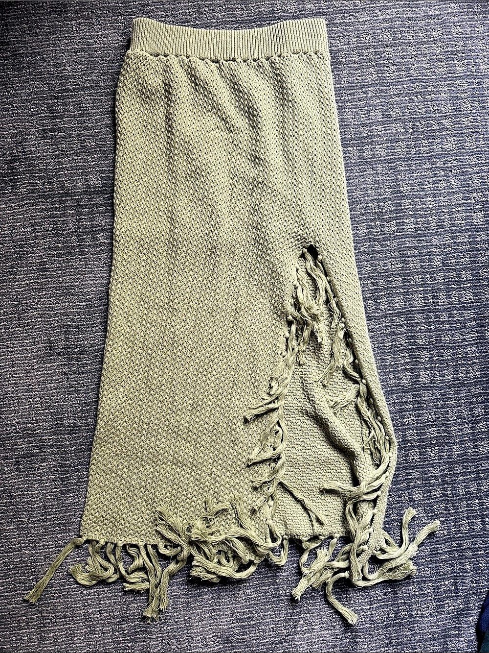 Le Lis collection green crochet maxi skirt XS